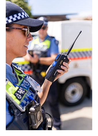WAPOL Australian Police with portable radio