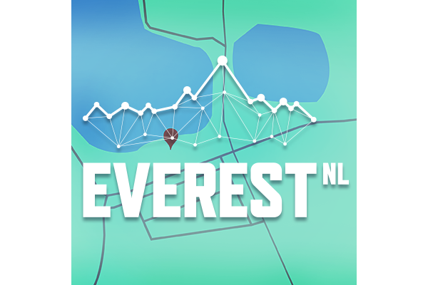 Everest NL logo and Experience Island map