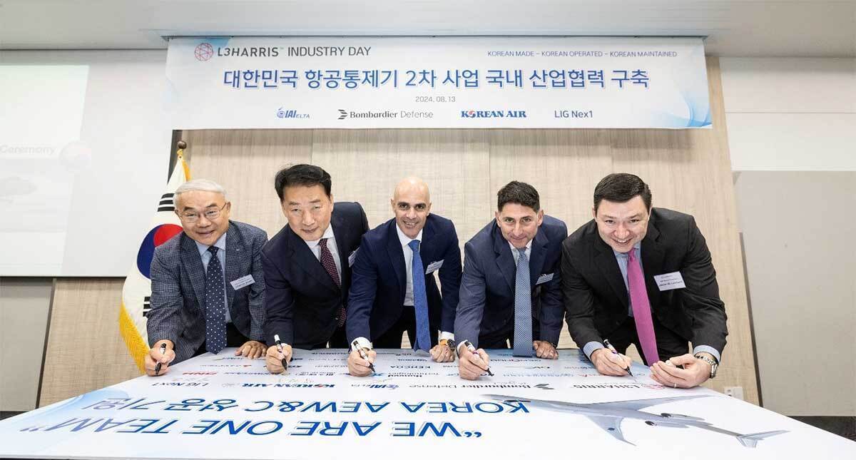 Gentlemen in front of large sign