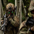 Soldier wears ENVGB goggles