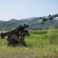 Soldier fires a Javelin missile