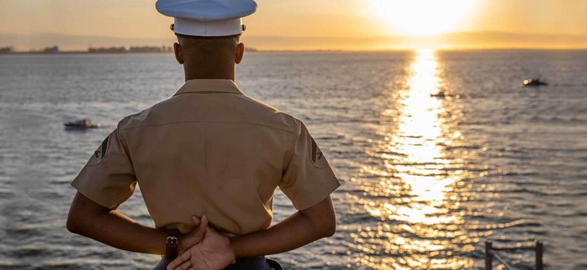 Naval Soldier standing at attention