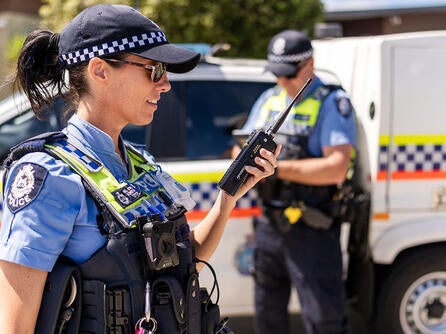 WAPOL Australian Police with portable radio