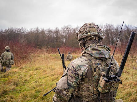 The less than 2 kg ICN can be easily integrated into a soldier’s load carrying equipment, enabling multirole, multifunction EW capability from a small form factor, thumbnail image.