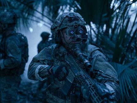 Soldier with night vision soldiers