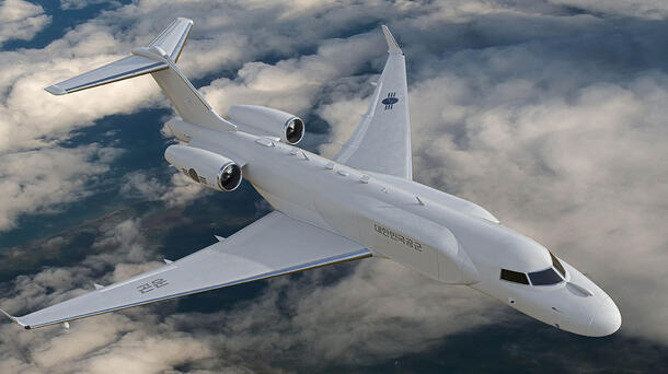 Airborne Early Warning and Control aircraft rendering