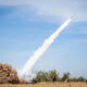 Missile takes off in the sky